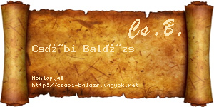 Csábi Balázs névjegykártya